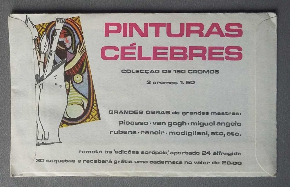 Carteira de cromos - Pinturas Celébres