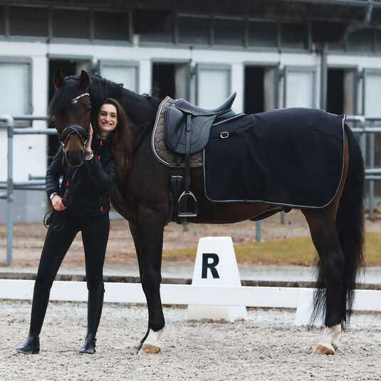 Półderka polarowa Kiel czarna, Horze, Full