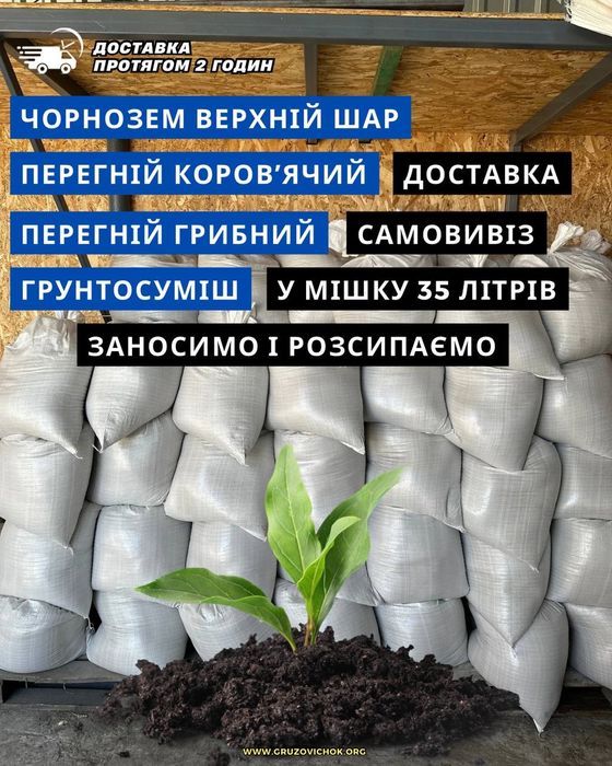 Пісок, щебінь, чорнозем, почвосуміш,біогумус, торф субстрати в мішках