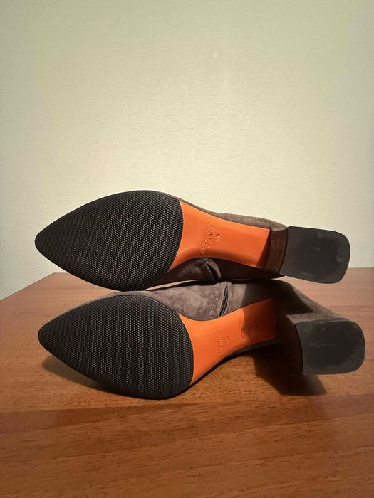 Ботильйони Santoni Італія оригінал 39 оливковий замша у стані нових