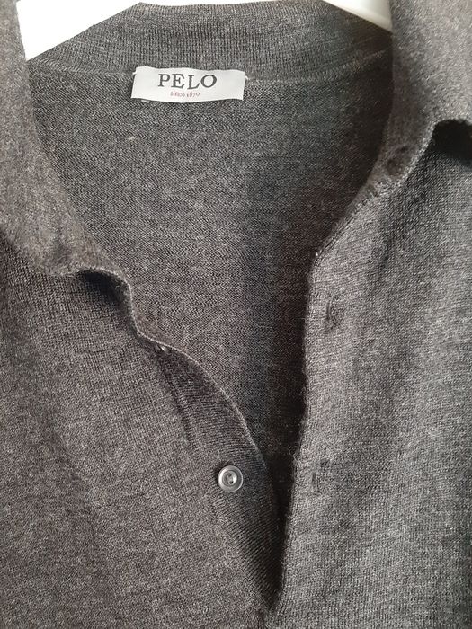 Sweter prl vintage Pelo since 1870 dzianina szary męski dziadek limit