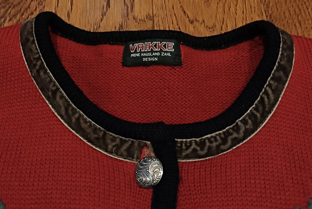 Sweter Kardigan Wełniany Tyrolski 1970 Vintage