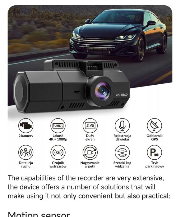 Abask a8 dashcam 4k car camera 2 channel inside and outside