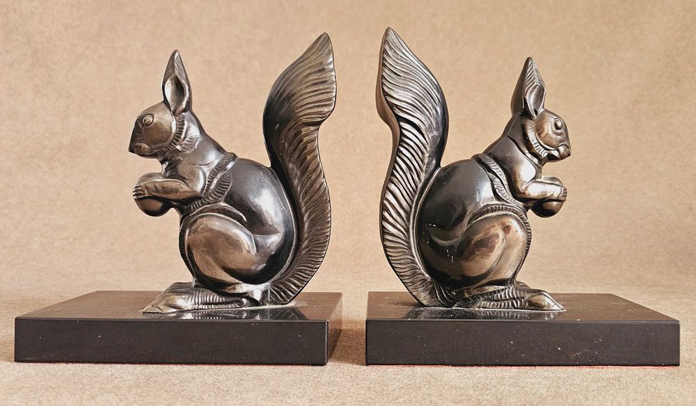 Przedwojenne Podpórki do książek - Art Deco