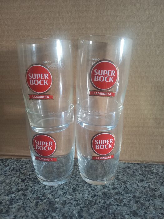 Copos.cerveja. Super..Bock. Lambreta