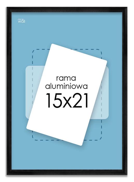 Czarna Rama Ramka Aluminiowa 15x21 na zdjęcia plakaty grafiki obrazy