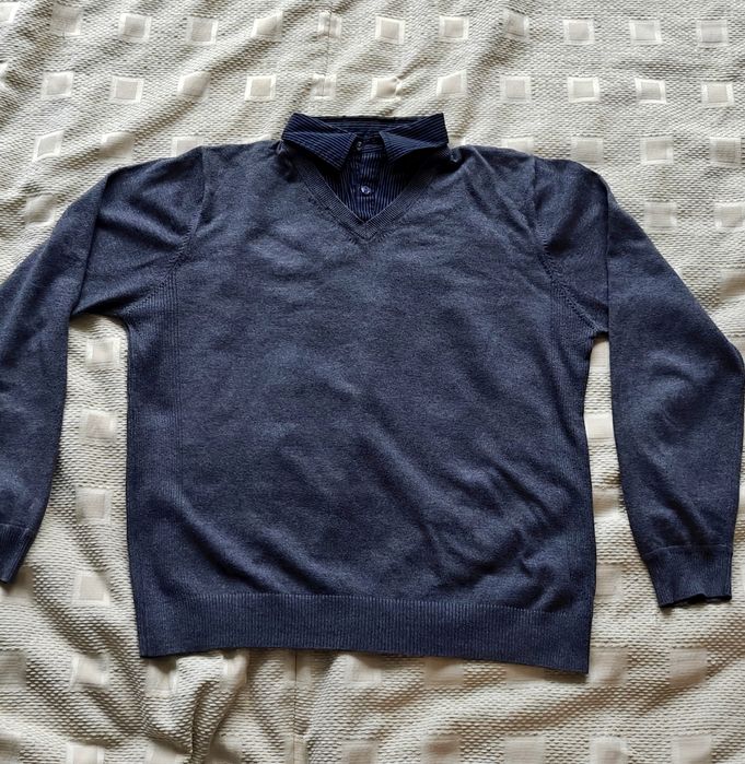 Sweter z kołnierzem koszuli M