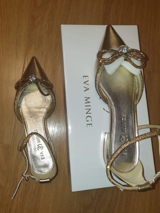 Baleriny skórzane Eva Minge roz. 39 nowe!
