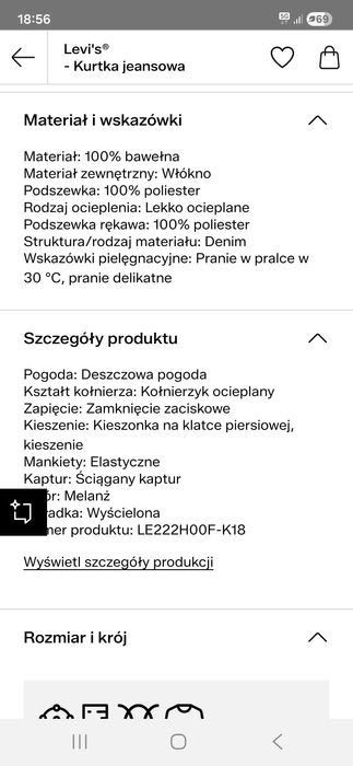 Kurtka jeansowa z marki Levis