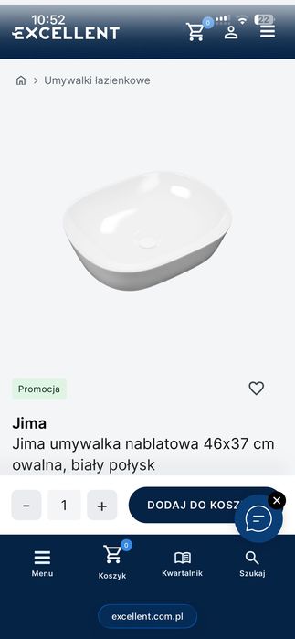 Umywalka Excellent Jima 46x37
