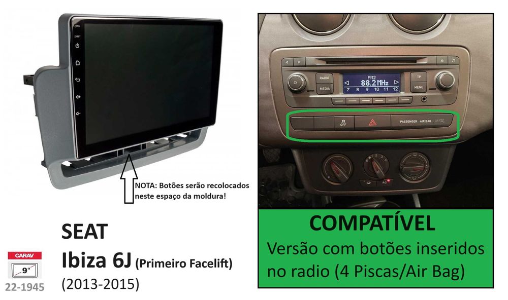 (NOVO) Rádio 2DIN 9" • Seat IBIZA 6J • [4+32GB] • Android GPS