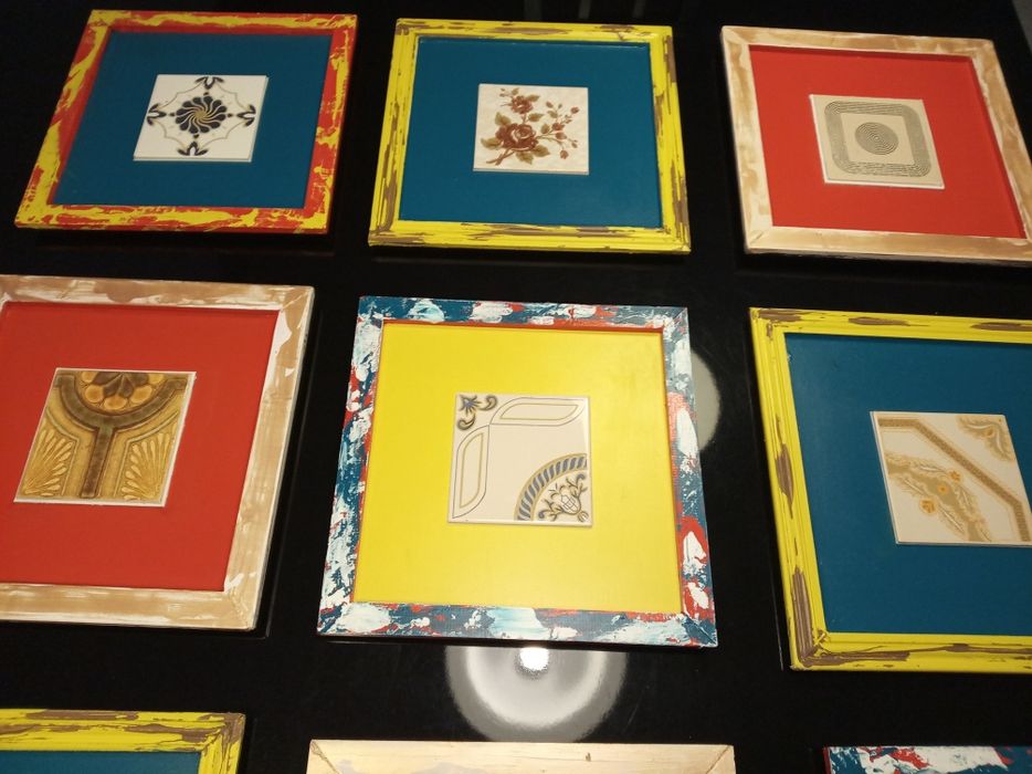 Conjunto de 9 azulejos vintage