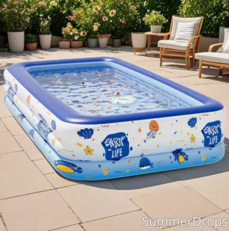 Basen ogrodowy dla dzieci i dorosłych 150×105×55 cm (3 warstwy) NOWY!