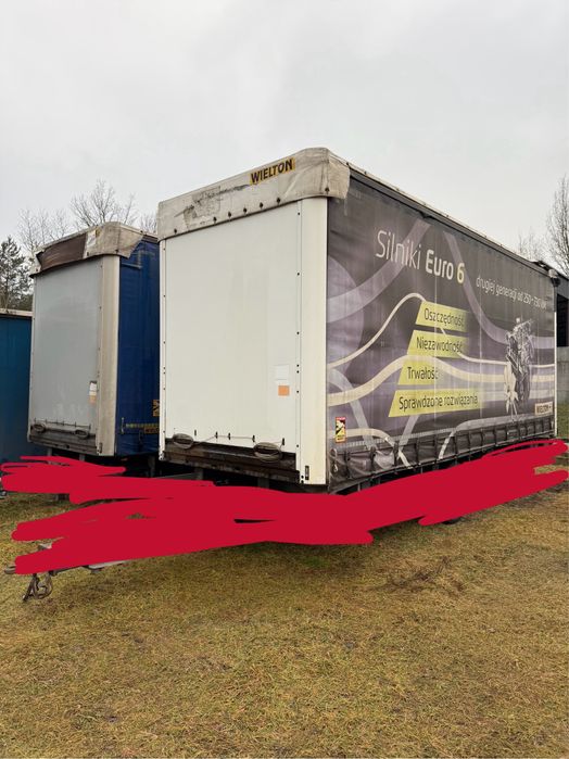 Zabudowa wielton 7,7m 19pal drzwi dach sciana slupki tandem konstrukcj