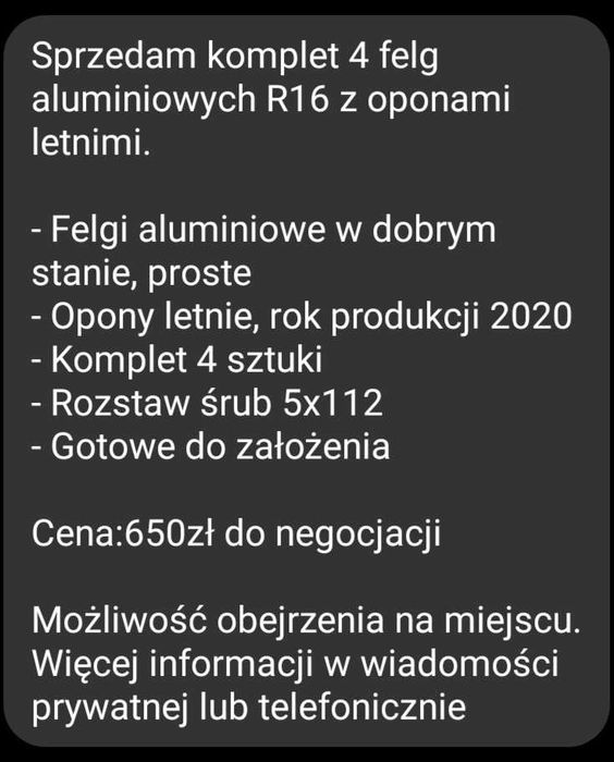 Felgi aluminiowe z oponami letnimi