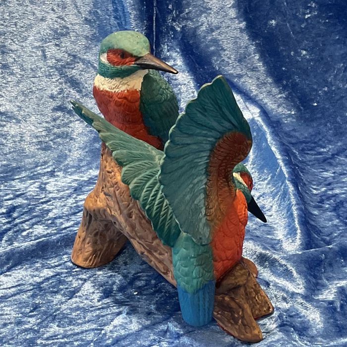 Guarda rios casal de aves pintura manual 15 cm