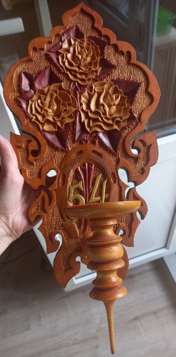 Подсвечник деревянный резной, изделие из дерева
