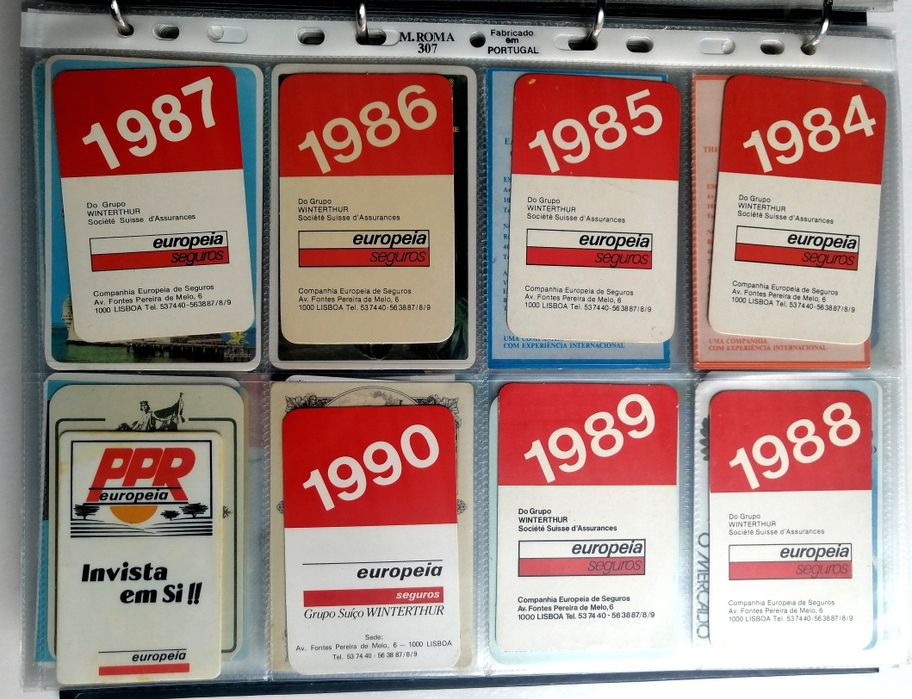 Álbum 410 calendários dif. Companhias seguros Portuguesas e Espanholas