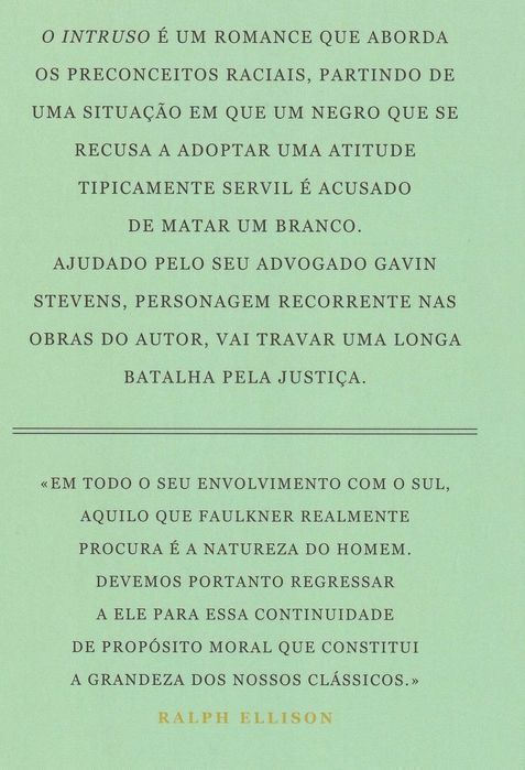 Livro O Intruso de William Faulkner  [Portes Grátis]