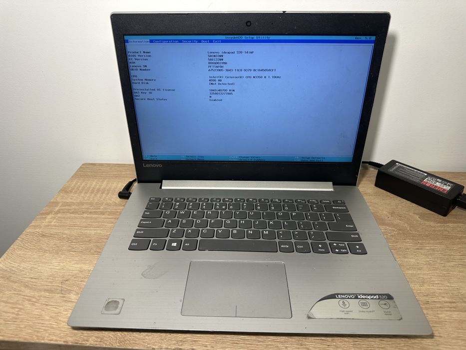 Laptop Lenovo Ideapad 320-14IAP Celeron do naprawy albo na części