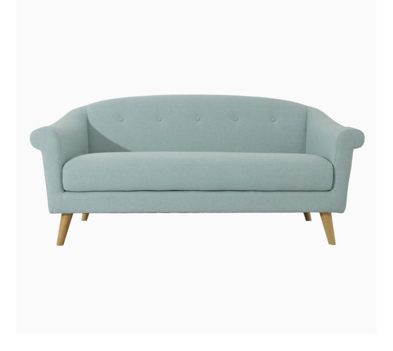 Sofa cinza claro/azul 3 lugares