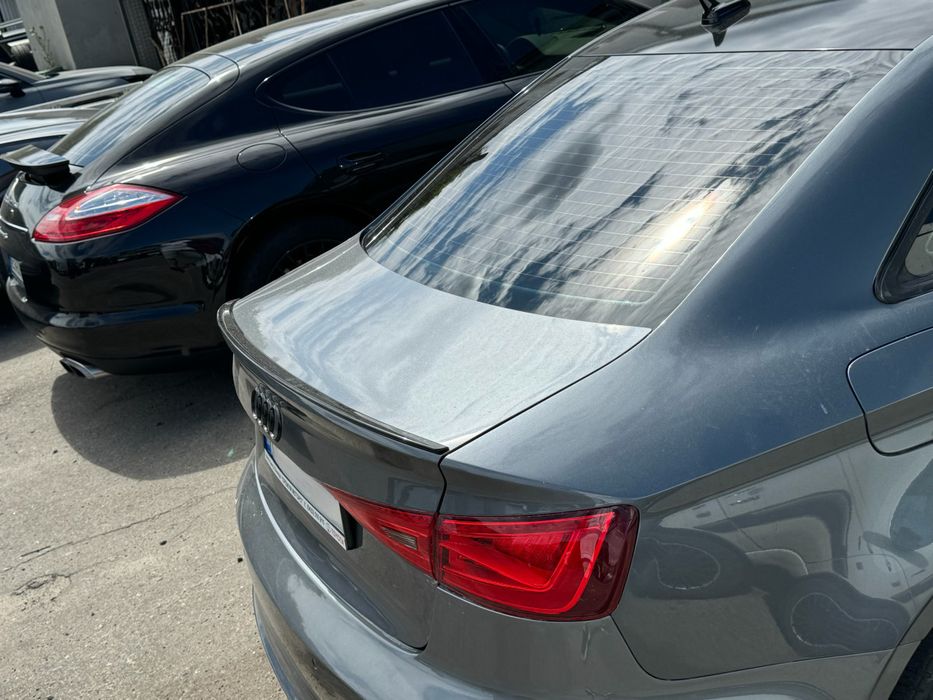 Спойлер ліп на багажник Audi A3 2013-2020 ABS пластик, чорний глянець