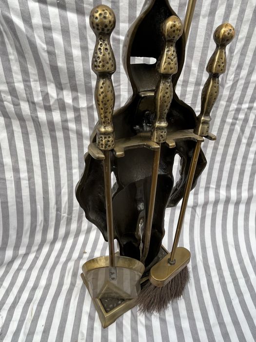 Akcesoria kominkowe mosiężne rycerz Antyk Vintage dokoracja