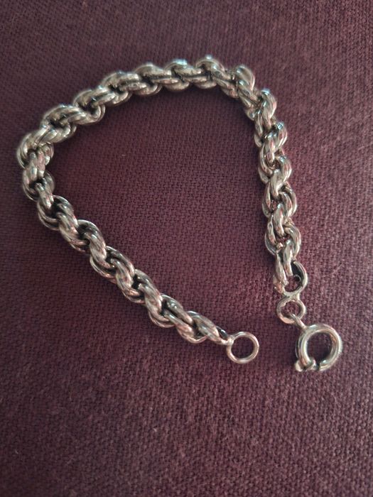 Pulseira em prata entrançada