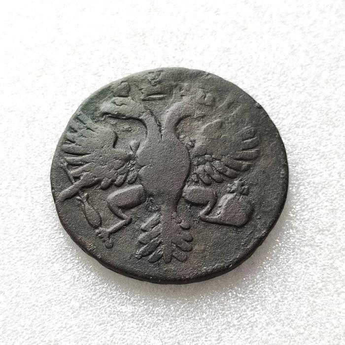 Денга 1730 г. 'Толстый орел' Очень редкая!