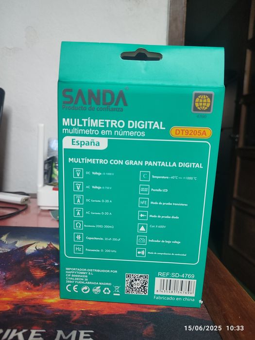 Multímetro Digital - DT9205A - Novo em caixa426430603923312642