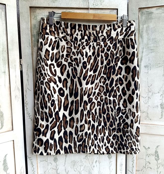 Spódnica talia 40x2 M L panterka penciled skirt leopard print
