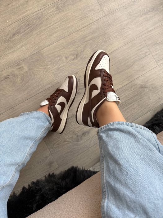Жіночі кросівки Nike SB Dunk Brown Chocolate Premium + 2 пари шнурків