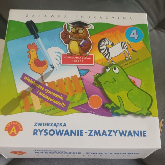 Zabawa edukacyjna. Rysowanie-zmazywanie. Zwierzątka.