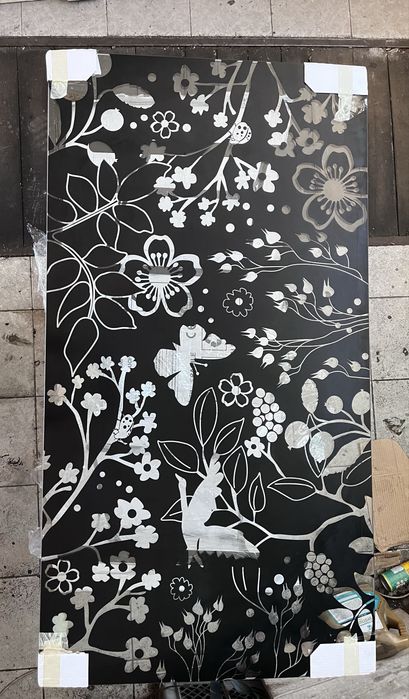 Mesa Vidro com Relevo