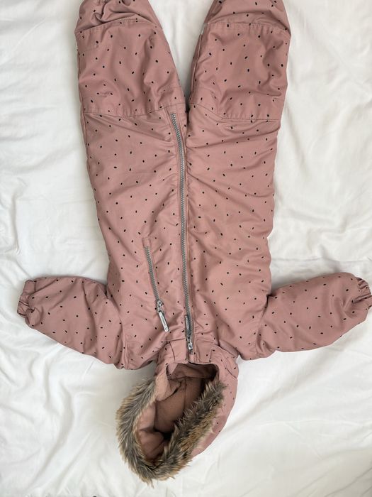 Różowy kombinezon zimowy 80 h&m