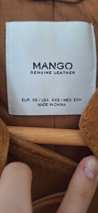 Casaco pele genuina Mango xs camel