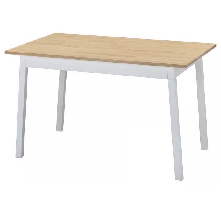 Mesa de sala jantar PINNTORP Ikea branca e castanha
