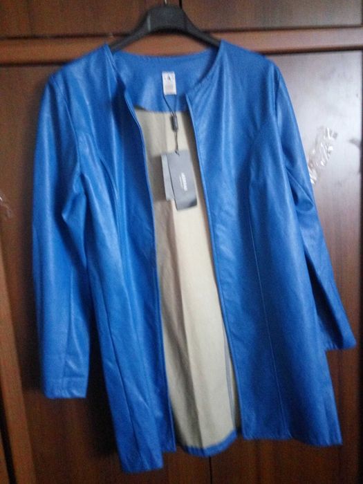Пиджак-жакет жен., новый, пр-ва Италия, экокожа, стрейч.