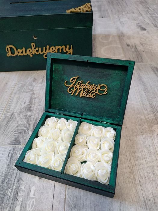 Skrzynka na koperty i szkatułka na obrączki