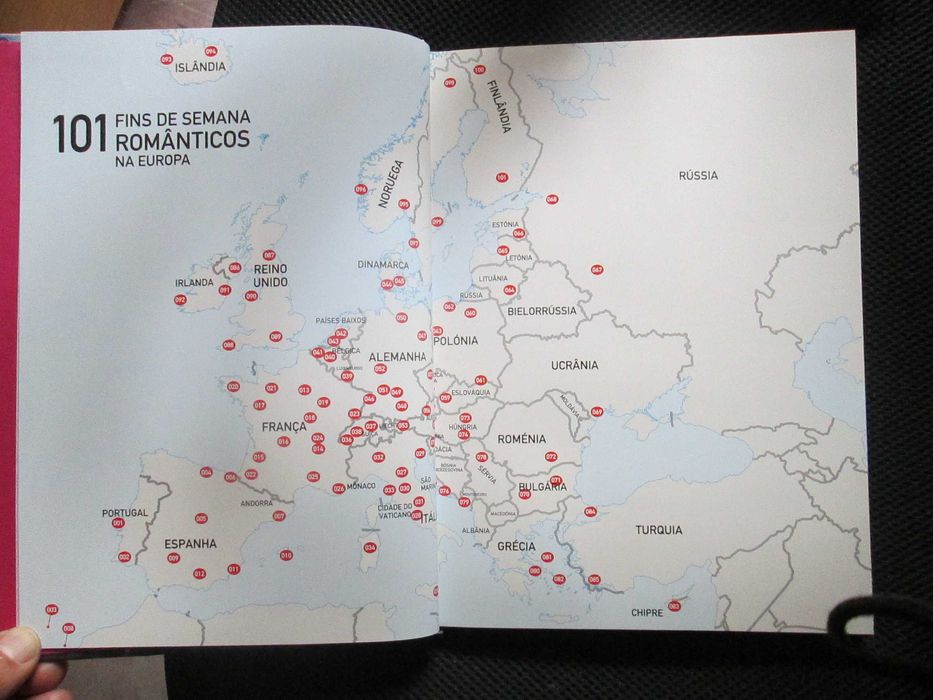 101 Fins-de-Semana Românticos na Europa, encadernado e muito ilustrado