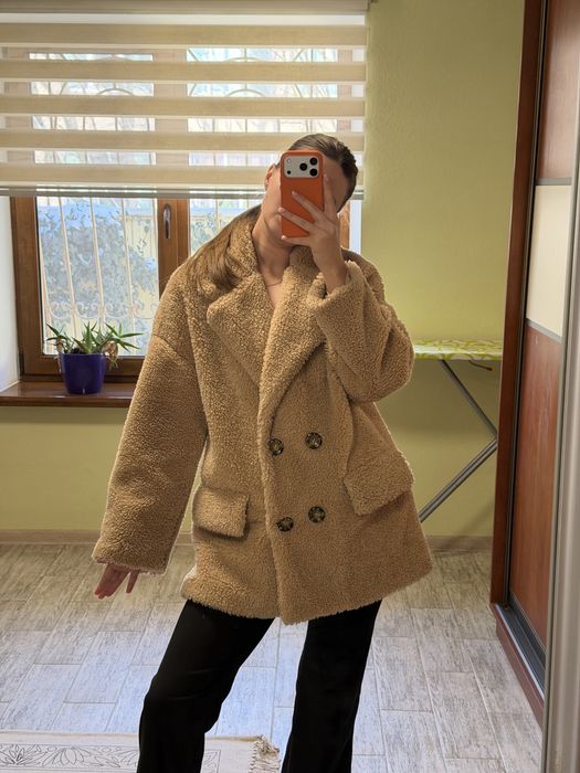 Шубка тедді Zara пальто