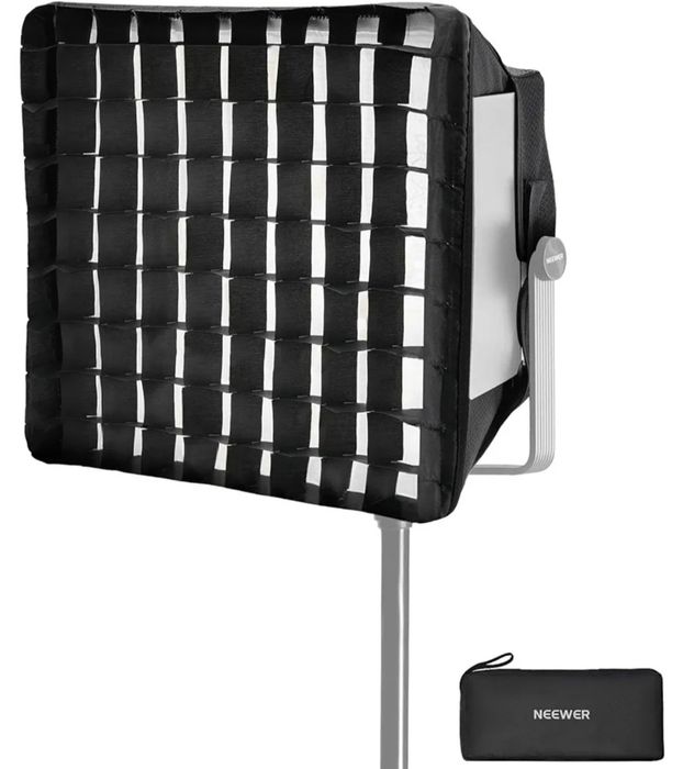 Difusor Softbox NEEWER atualizado exclusivamente para a luz de vídeo NEEWER RGB1200, Softbox dobrável de 37 x 34,5 cm com grade/bolsa/visor solar