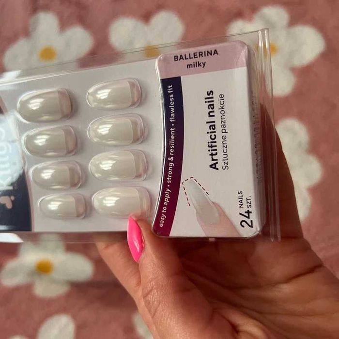 killys milky sztuczne paznokcie zestaw 24 szt tipsy mleczne perłowe