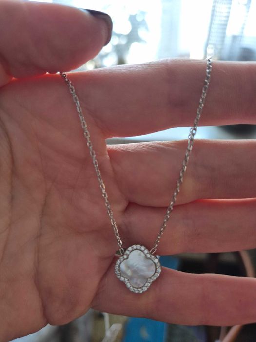 Кольє ванкліф перламутр з фіанітами, розмір 41-46 см