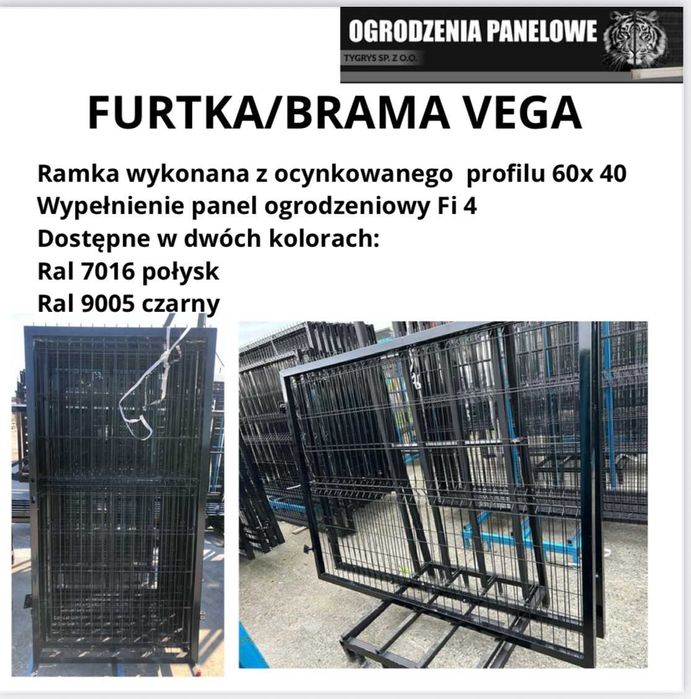 Furtka Vega - klasyczna -  trwała - solidna Ral 7016/9005