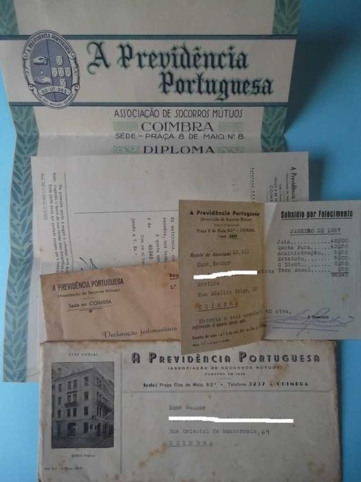 A Previdência Portuguesa : documentos vários de 1957, cartas por abrir