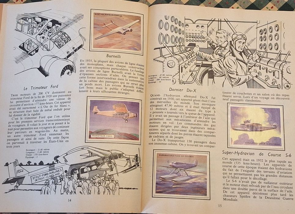 Livro ilustrado "Enciclopédia de aviões " 1954