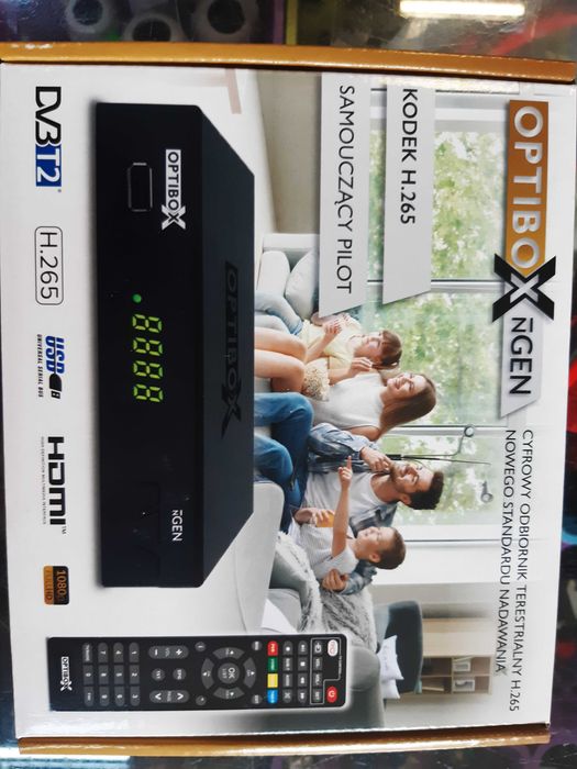Dekoder TV naziemnej DVBT2 OptiboXnGEN H.265 Samouczący Pilot