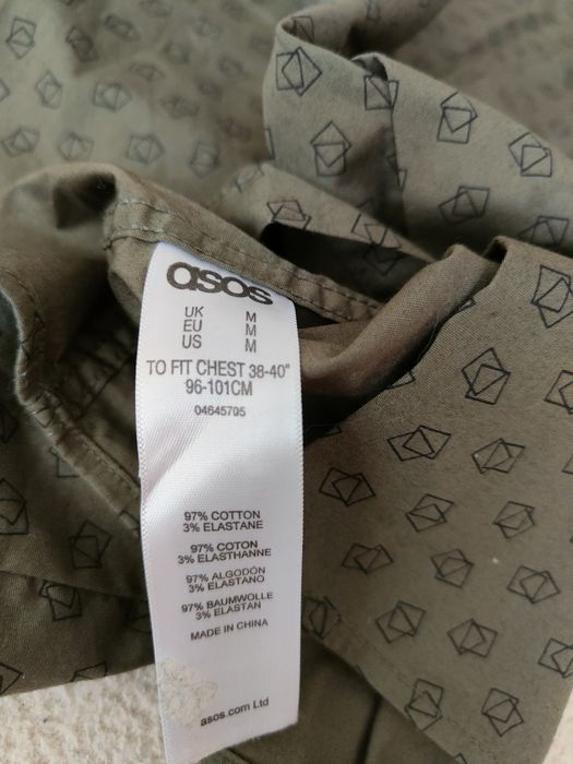 Asos koszula z krótkim rękawem w kolorze khaki r.M