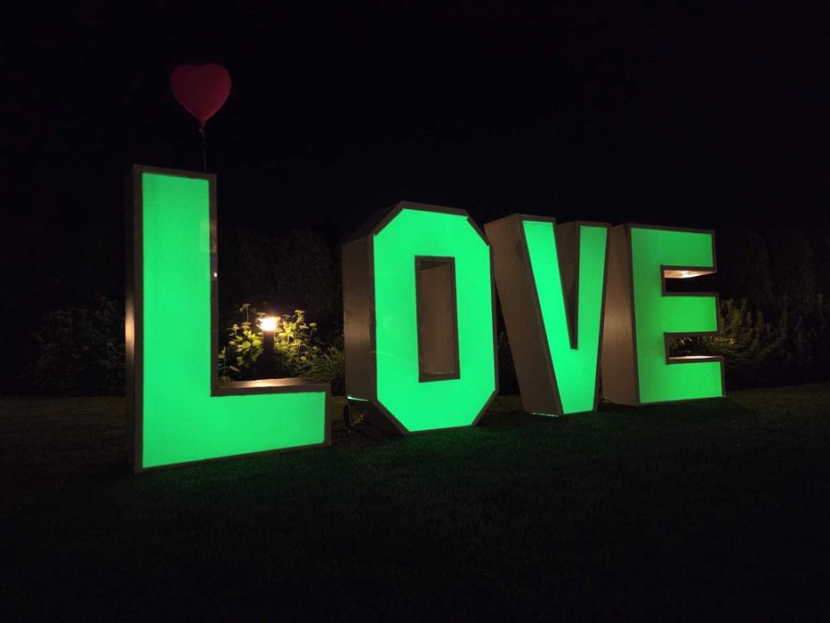 Napis LOVE LED RGB 120CM Wesele